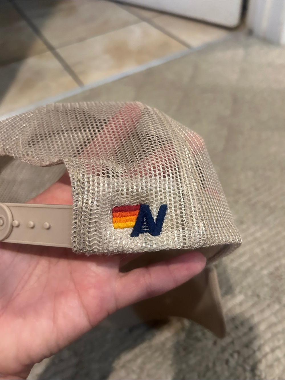 Aviator Nation Cream Trucker Hat with Retro Patch - Picture 5 of 11